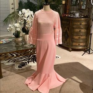 Pink Sheer Mermaid hem dress #189